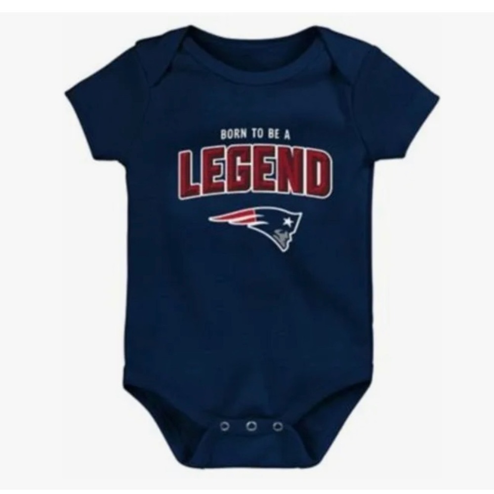 Nfl Size 12 Mo. New England Patriots Born to Be A Legend Bodysuit Creeper Navy